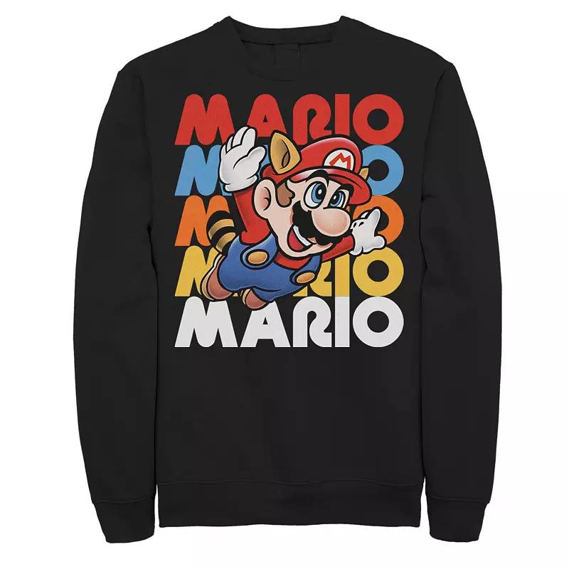 Men's Nintendo Super Mario Retro Repeat Raccoon Sweatshirt,  Product Image