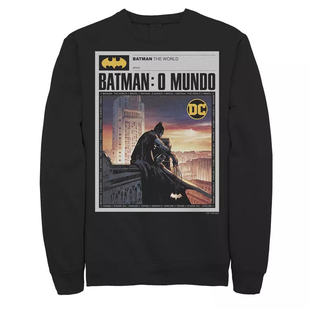 Men's Batman: The World Mexico News Poster Sweatshirt, Boy's,  Product Image