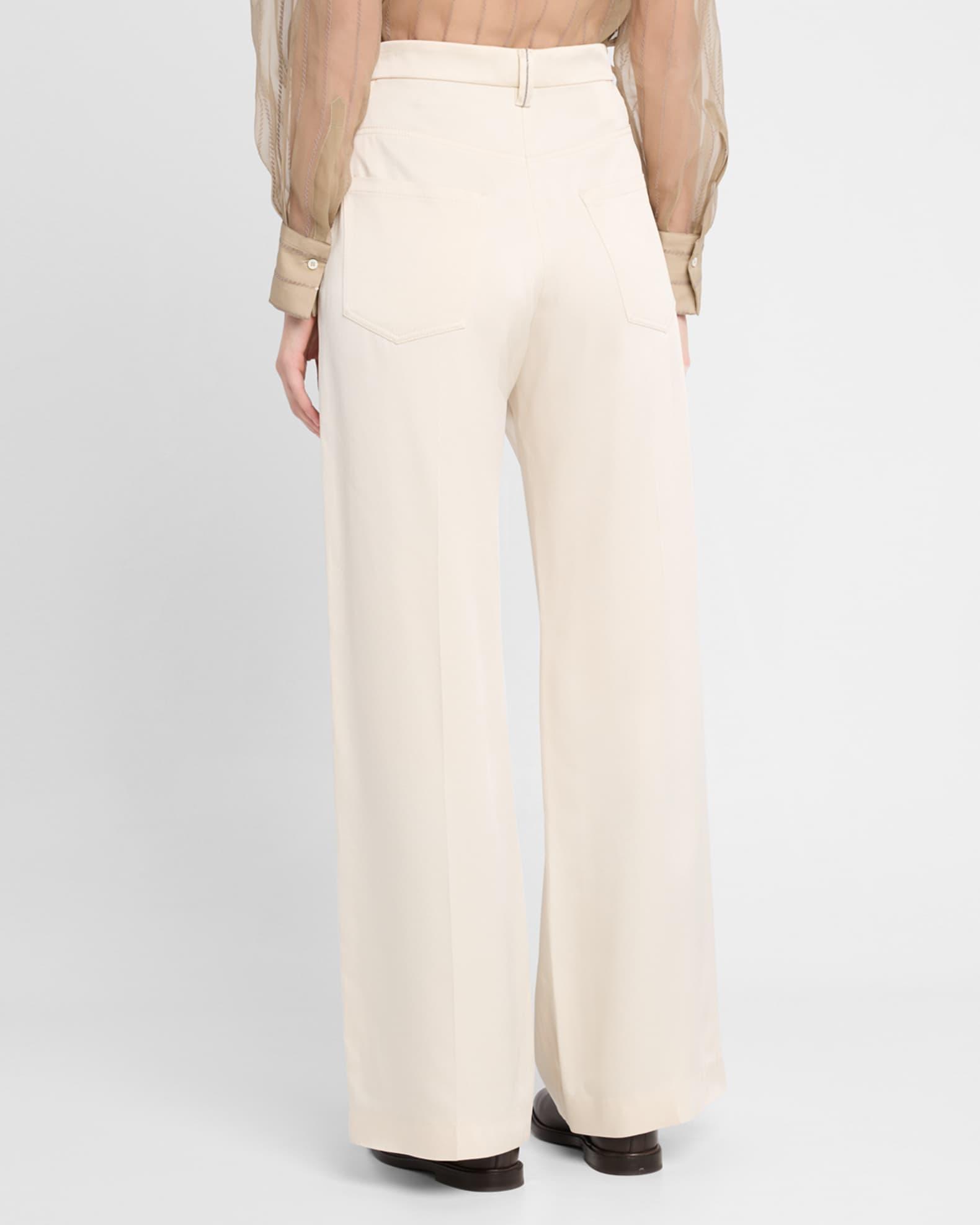 Satin Cady Wide-Leg Pants Product Image
