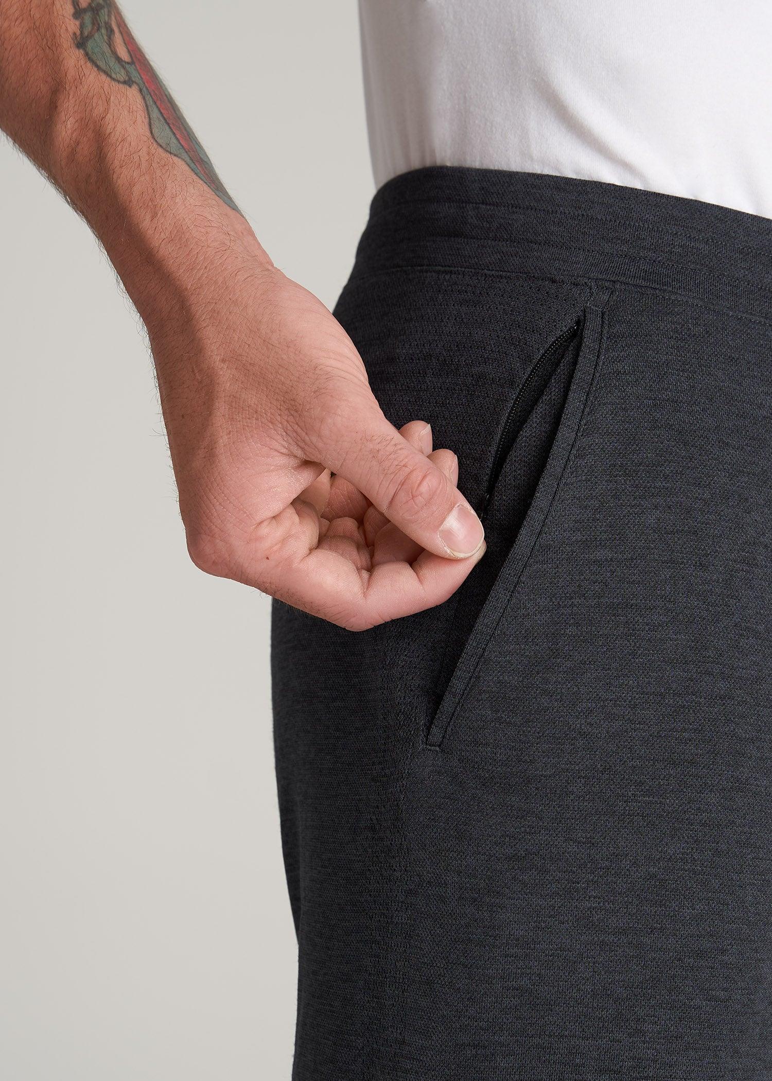 A.T. Performance Zip Bottom Pants for Tall Men in Charcoal Mix Product Image