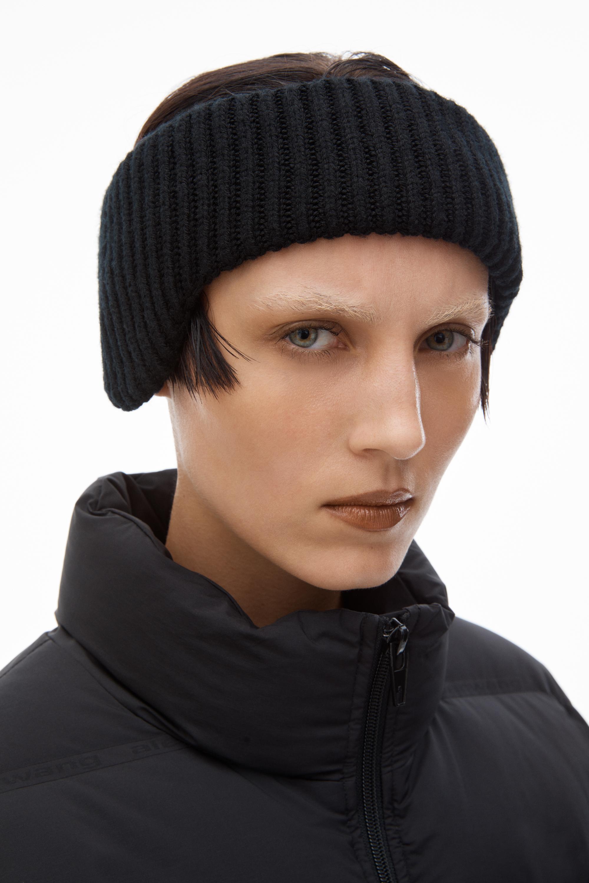 Logo Earmuff Headband In Ribbed Wool Stretch Product Image