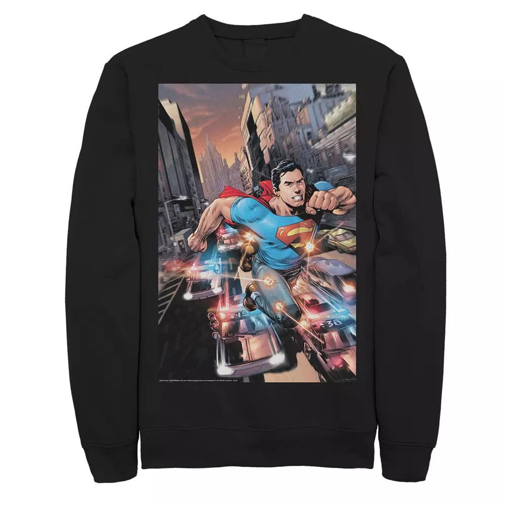 Men's DC Comics Superman Flashing Lights Poster Sweatshirt,  Product Image