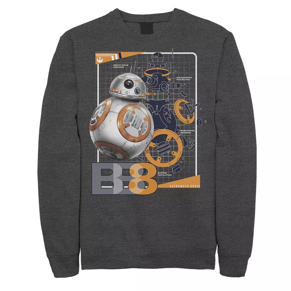 Men's Star Wars Last Jedi BB-8 Astromech Schematic Sweatshirt,  Product Image