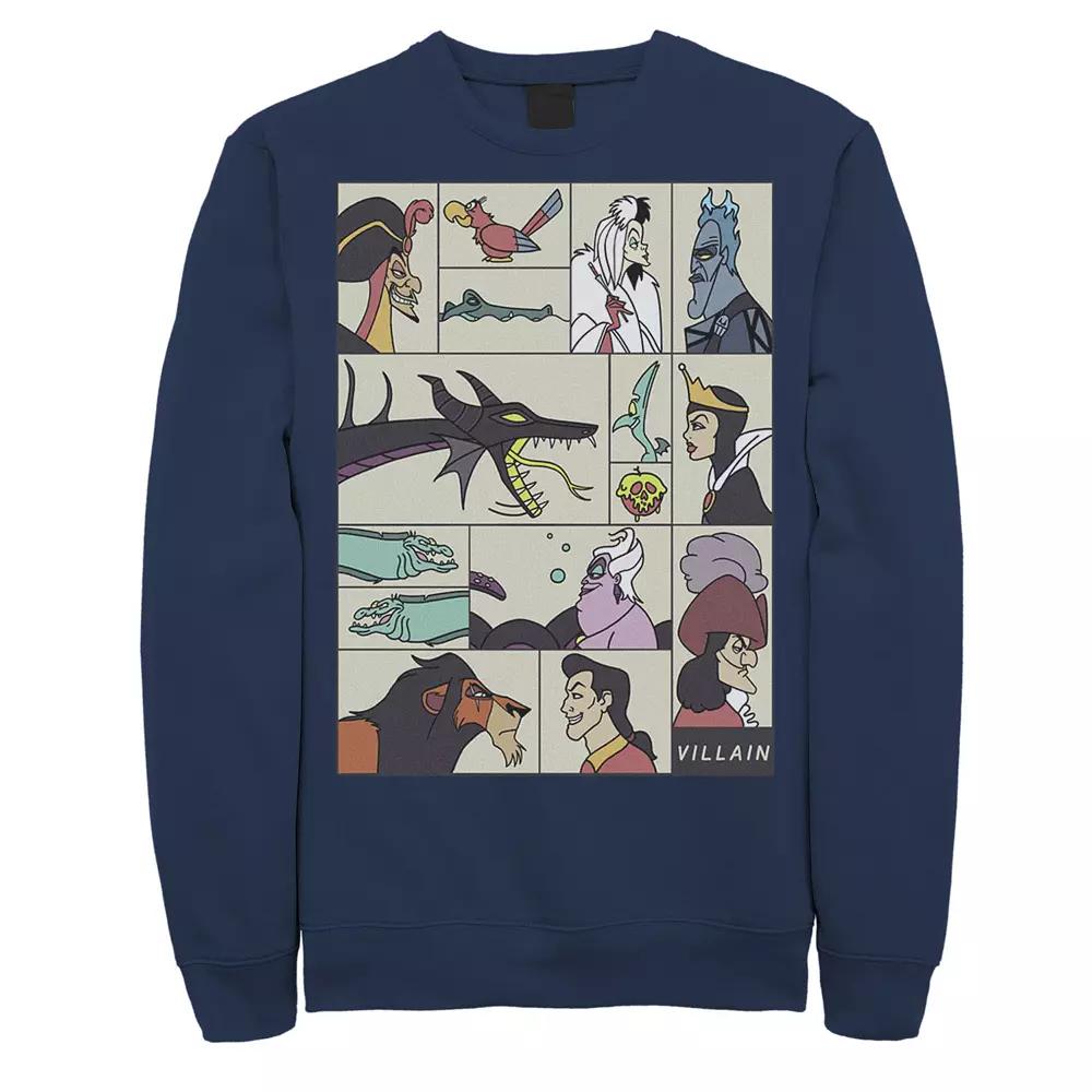 Disney Villains Men's Comic Style Portrait Panels Sweatshirt,  Product Image