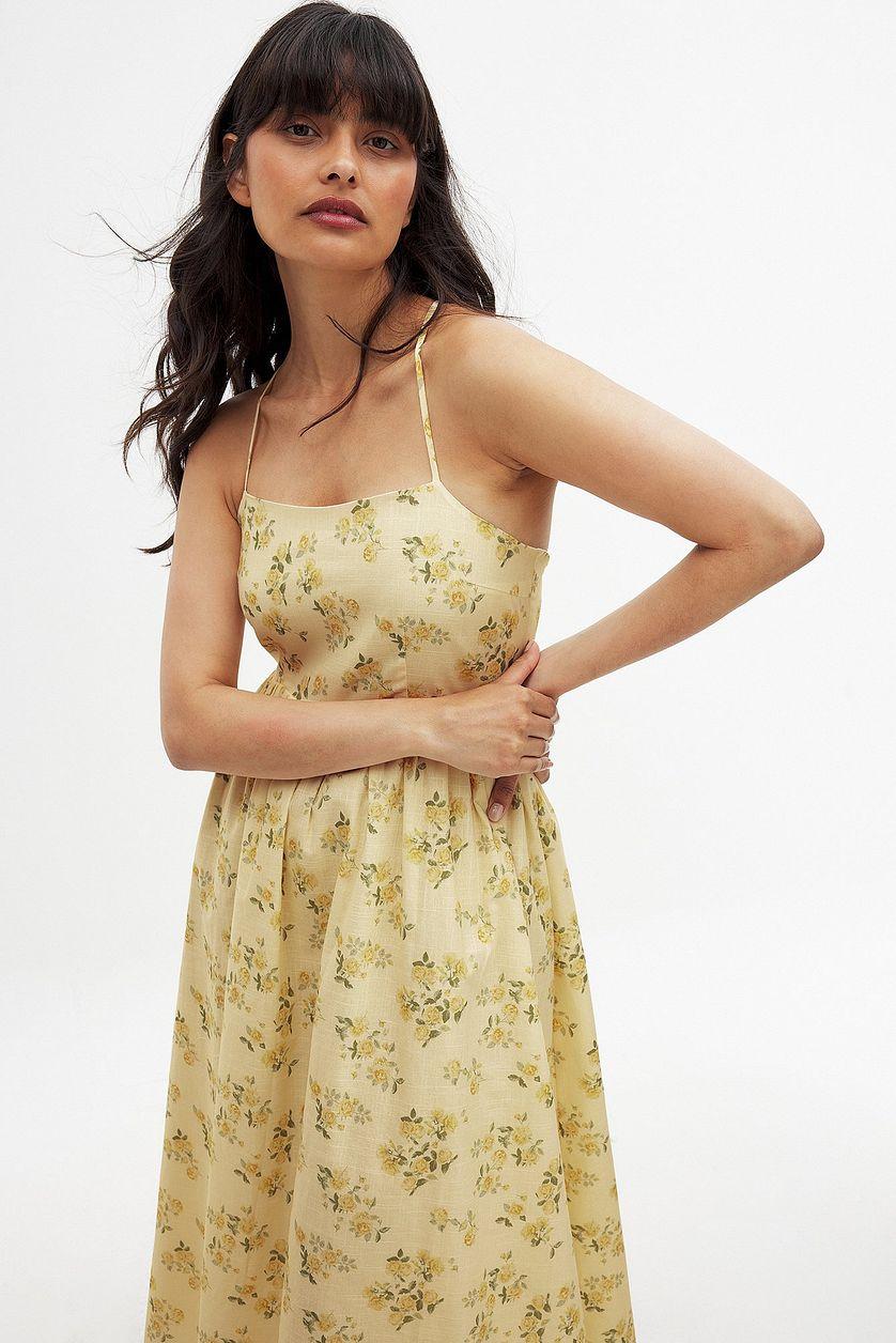 Open Back Tie Detail Midi Dress Product Image