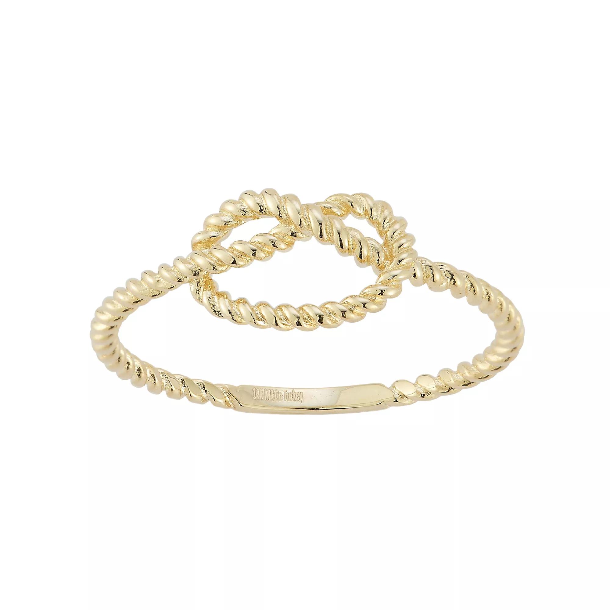 LUMINOR GOLD 14k Gold Twisty Knot Ring, Women's, Size: 6 Product Image