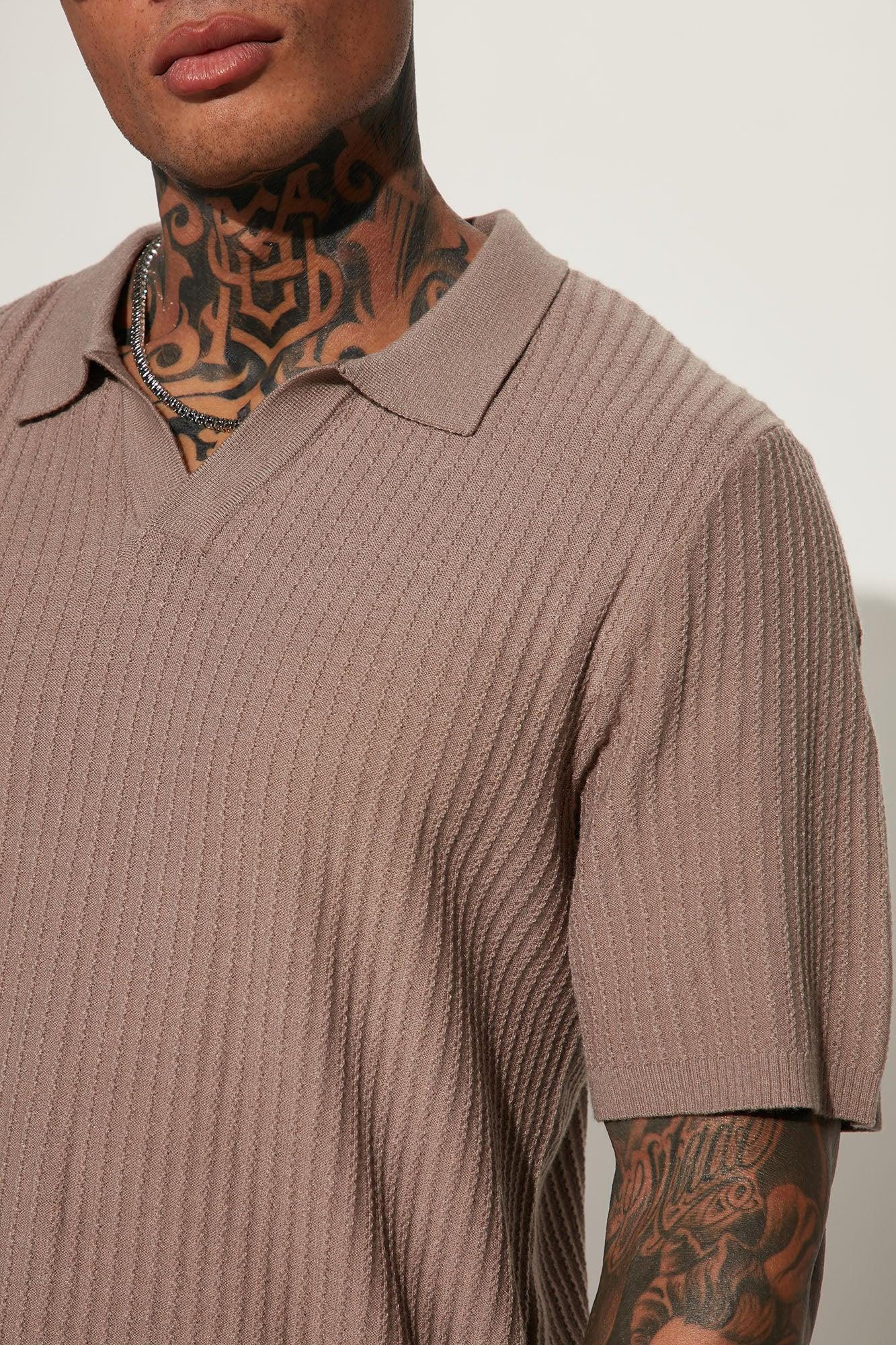 Coastal Knit Short Sleeve Shirt - Sand Product Image