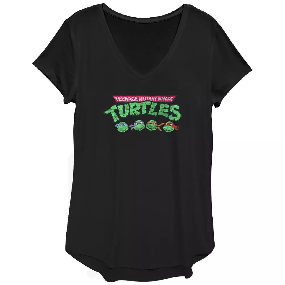 Women's Nickelodeon Teenage Mutant Ninja Turtles Heads Graphic Tee, Girl's,  Product Image