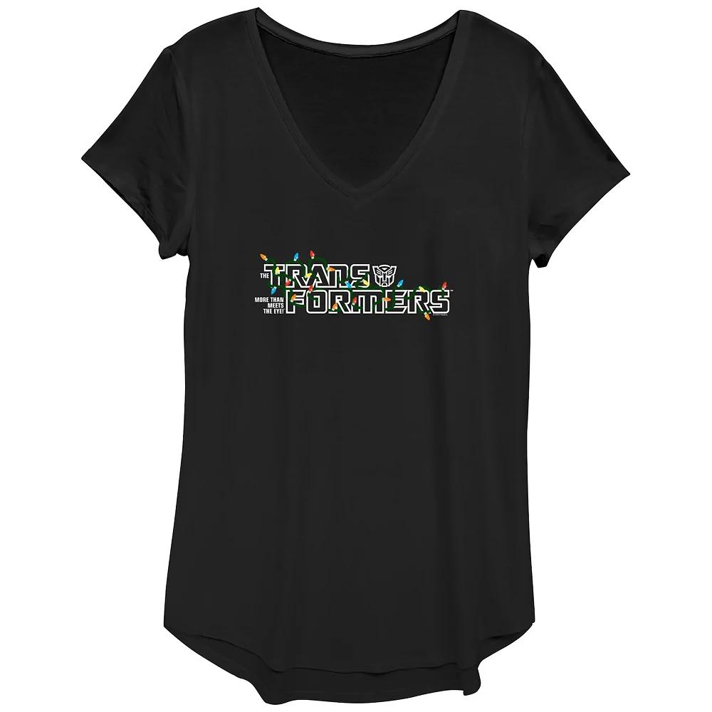 Women's Transformers Christmas Lights Graphic Tee,  Product Image