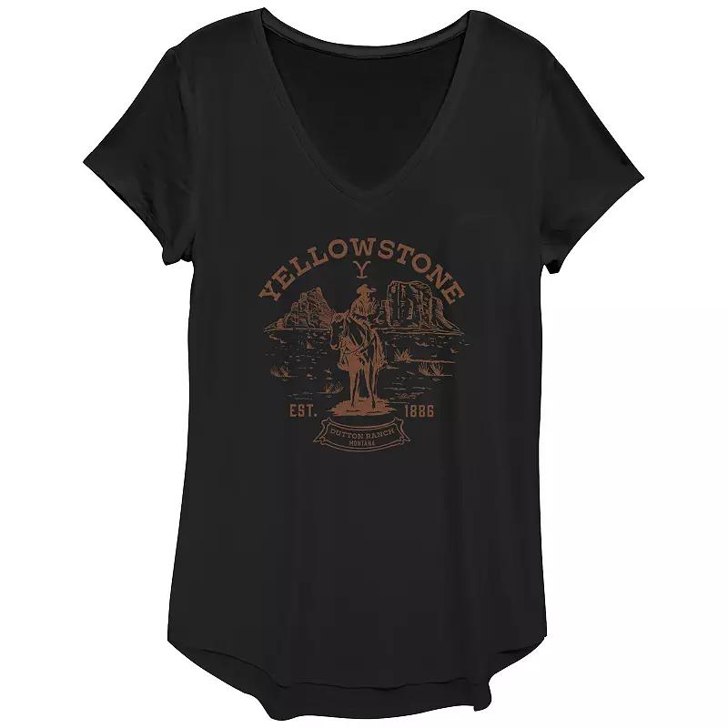Juniors' Yellowstone Est. 1886 V-Neck Graphic Tee, Girl's,  Product Image