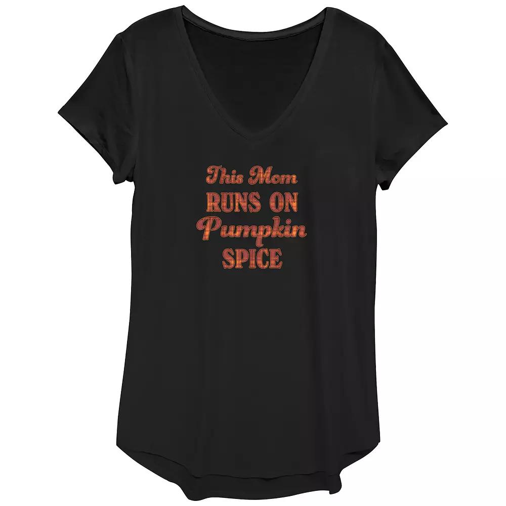Women's This Mom Runs On Pumpkin Spice Graphic Tee,  Product Image