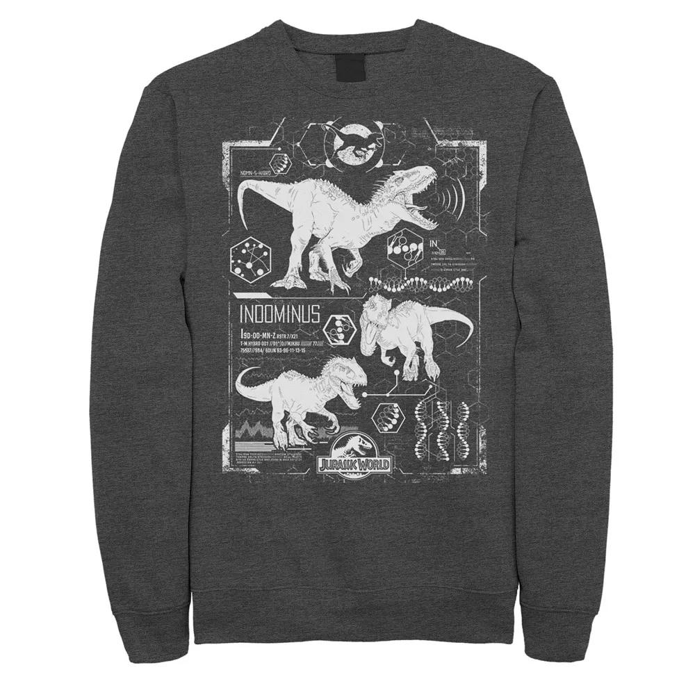 Men's Jurassic World Indominus Rex Schematic Sweatshirt,  Product Image