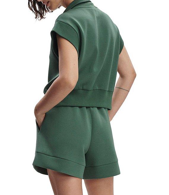 Varley Kelly Coordinating High Neck Cap Sleeve Half Zip Double Soft Cropped Sweatshirt Product Image