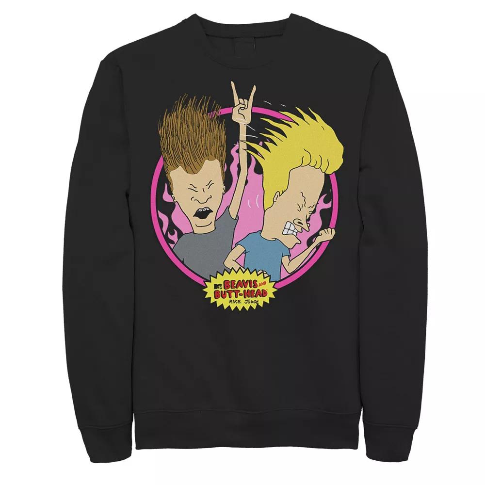 Men's Beavis and Butt-Head Rock and Roll Portrait Sweatshirt,  Product Image