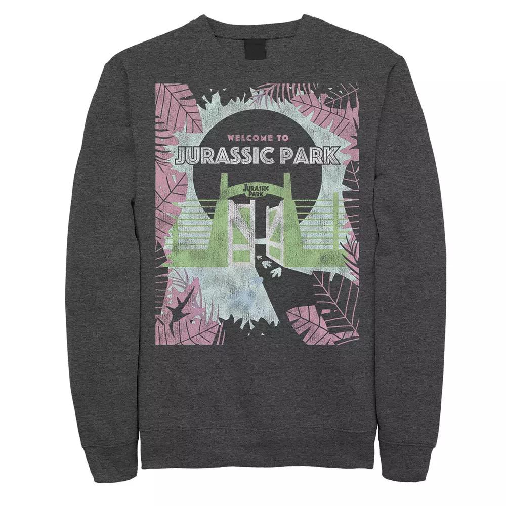 Men's Jurassic Park Welcome To Front Gate Poster Sweatshirt,  Product Image