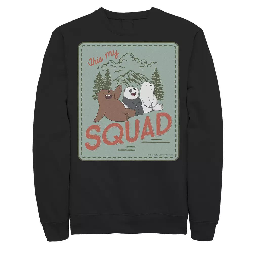 Men's Cartoon Network We Bare Bears This My Squad Patch Sweatshirt,  Product Image
