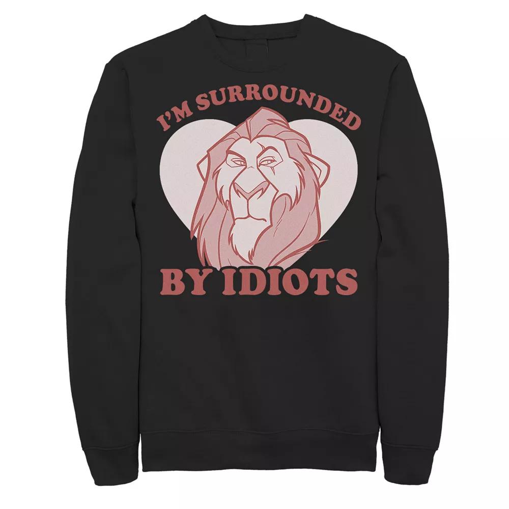 Disney's The Lion King Scar Surrounded By Idiots Valentine's Day Men's Sweatshirt,  Product Image