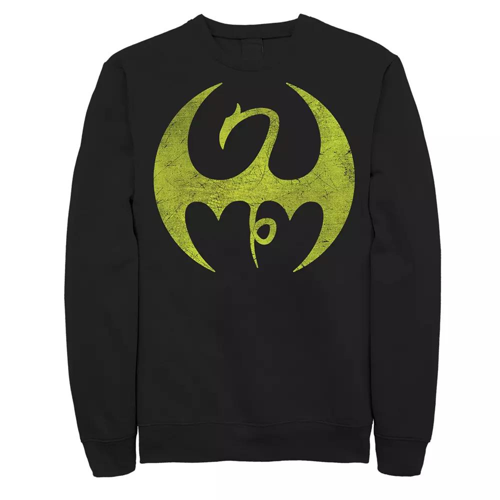 Men's Marvel Iron Fist Distressed Dragon Logo Sweatshirt,  Product Image