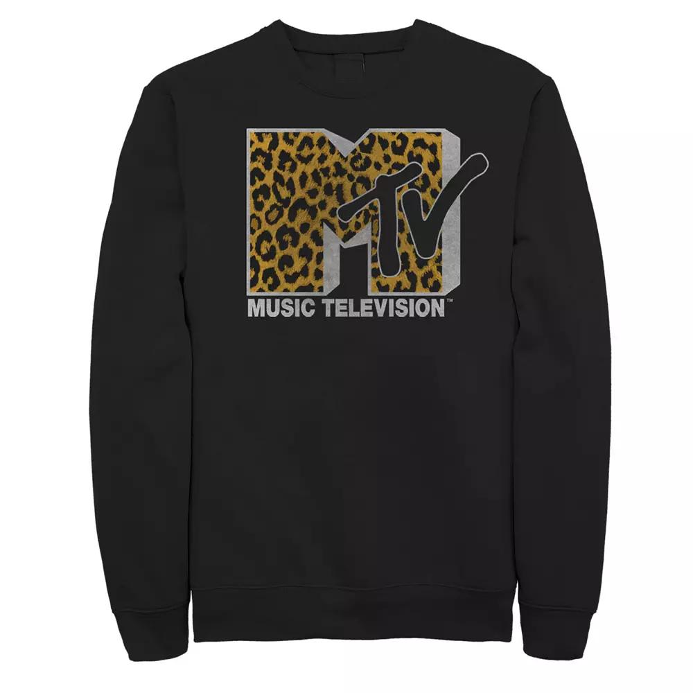 Men's MTV Logo Cheetah Print Sweatshirt,  Product Image