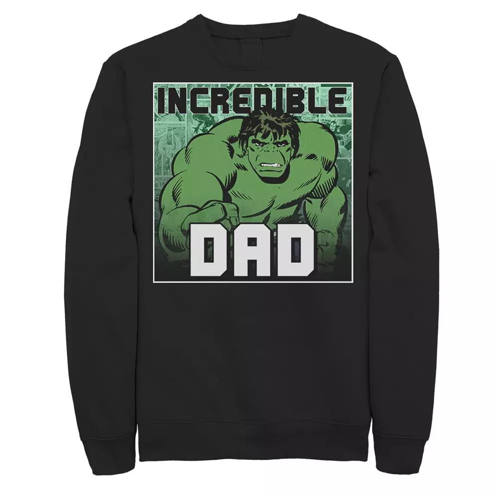 Men's Marvel Hulk Father's Day Incredible Dad Sweatshirt, Size: Medium, Black Product Image