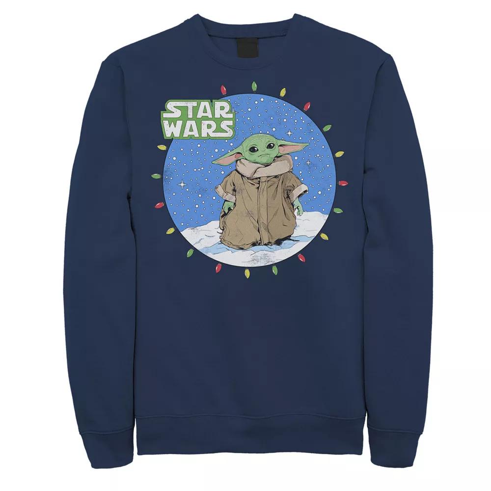 Men's Star Wars The Mandalorian The Child Christmas Lights Sweatshirt,  Product Image