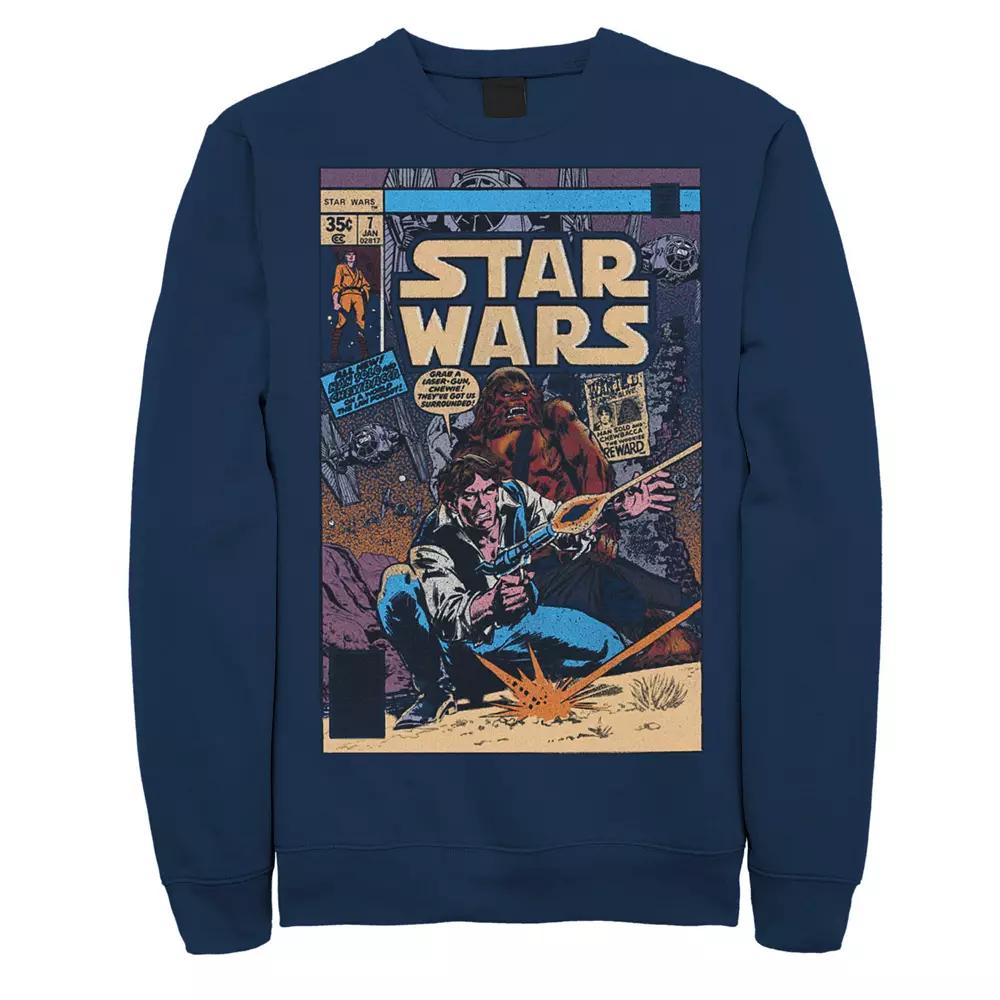 Men's Star Wars Han Solo And Chewbacca Comic Cover Graphic Fleece Pullover,  Product Image