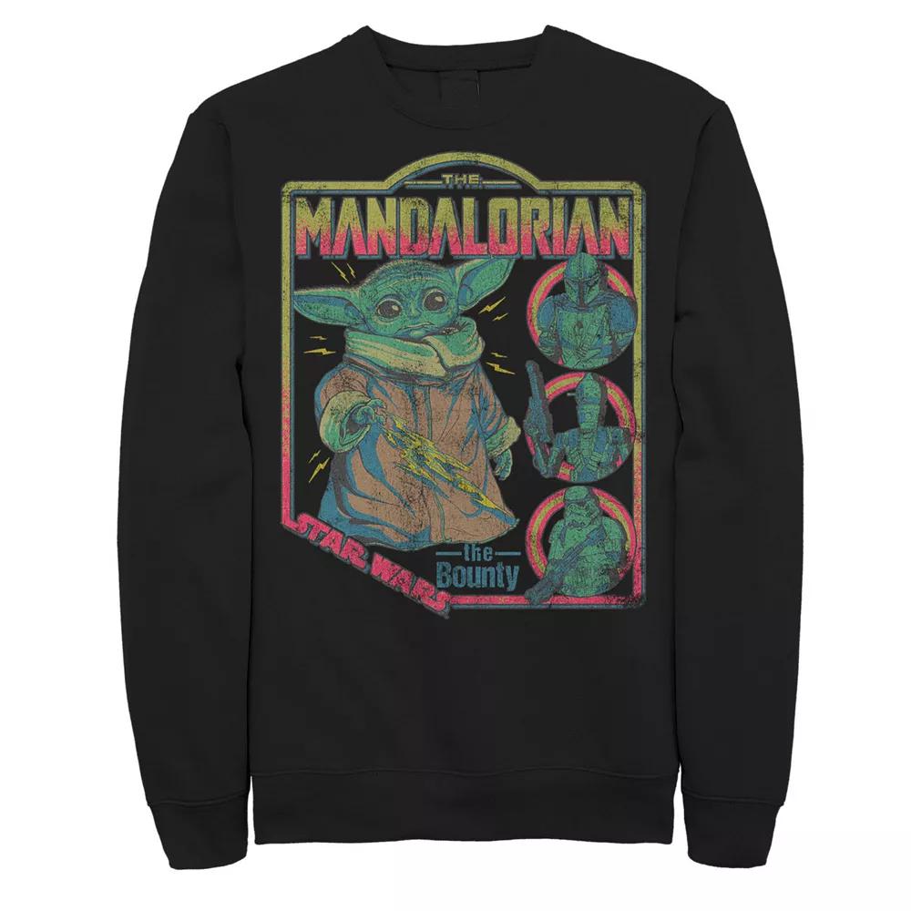 Men's Star Wars The Mandalorian The Child Bounty Comic Cover Graphic Fleece Sweatshirt, Size: Small, Black Product Image
