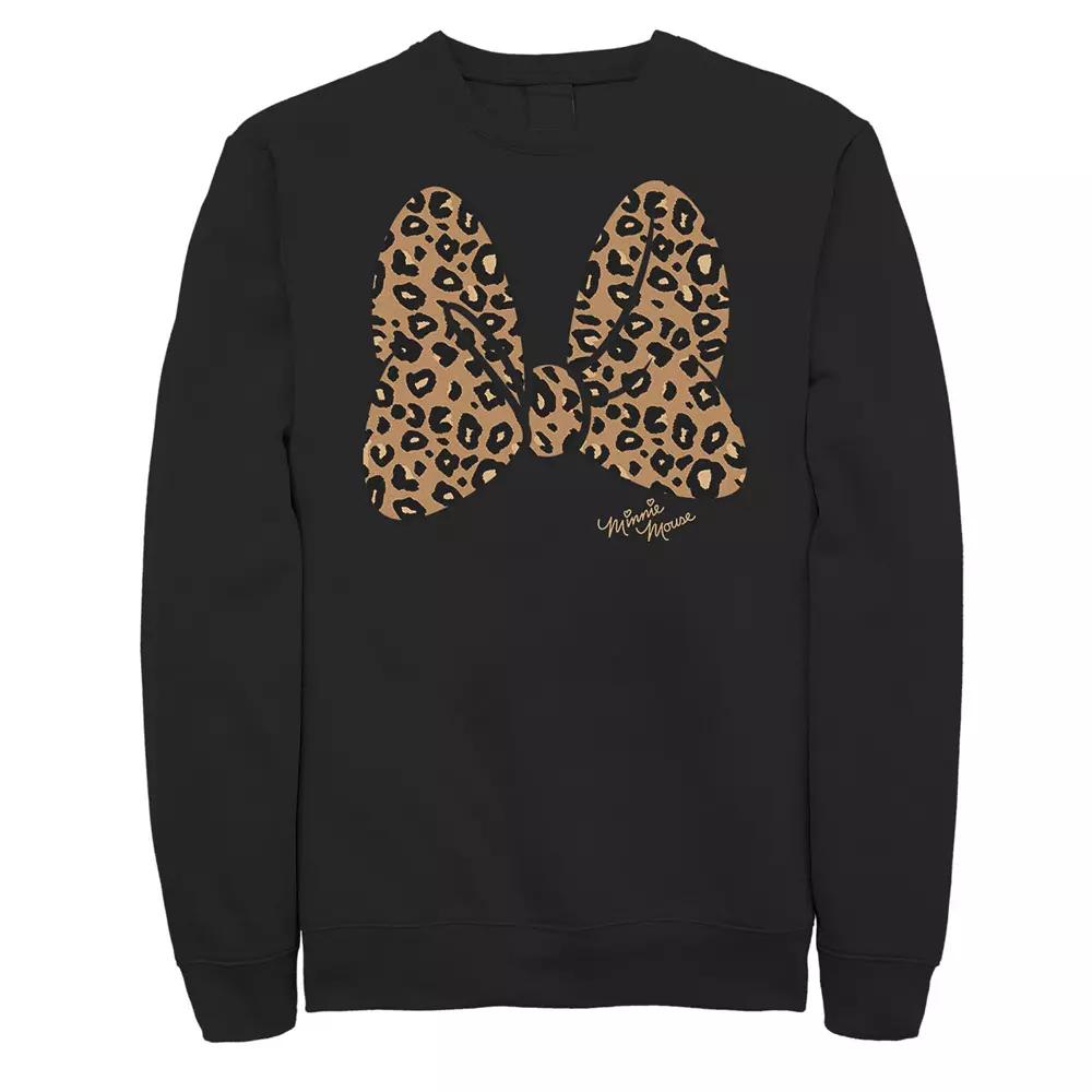 Big & Tall Disney Minnie Mouse Leopard Print Bow Sweatshirt, Men's,  Product Image