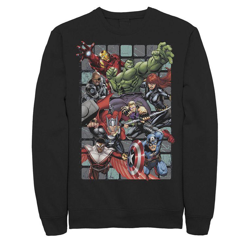 Men's Marvel Group Action Poster Sweatshirt,  Product Image