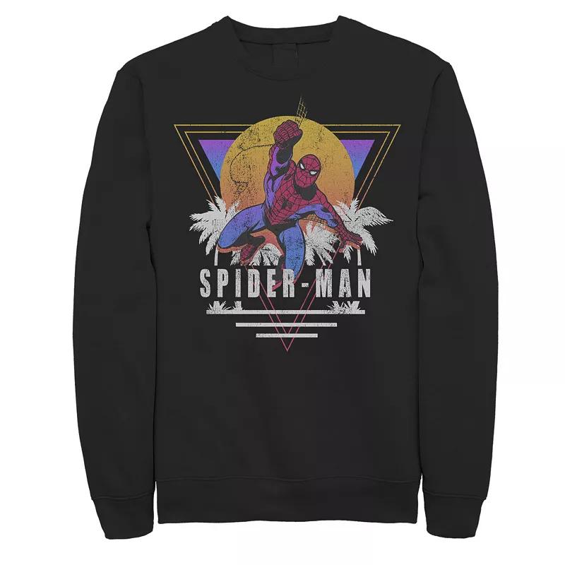 Men's Marvel Tropical Spiderman Sweatshirt, Size: XL, Black Product Image