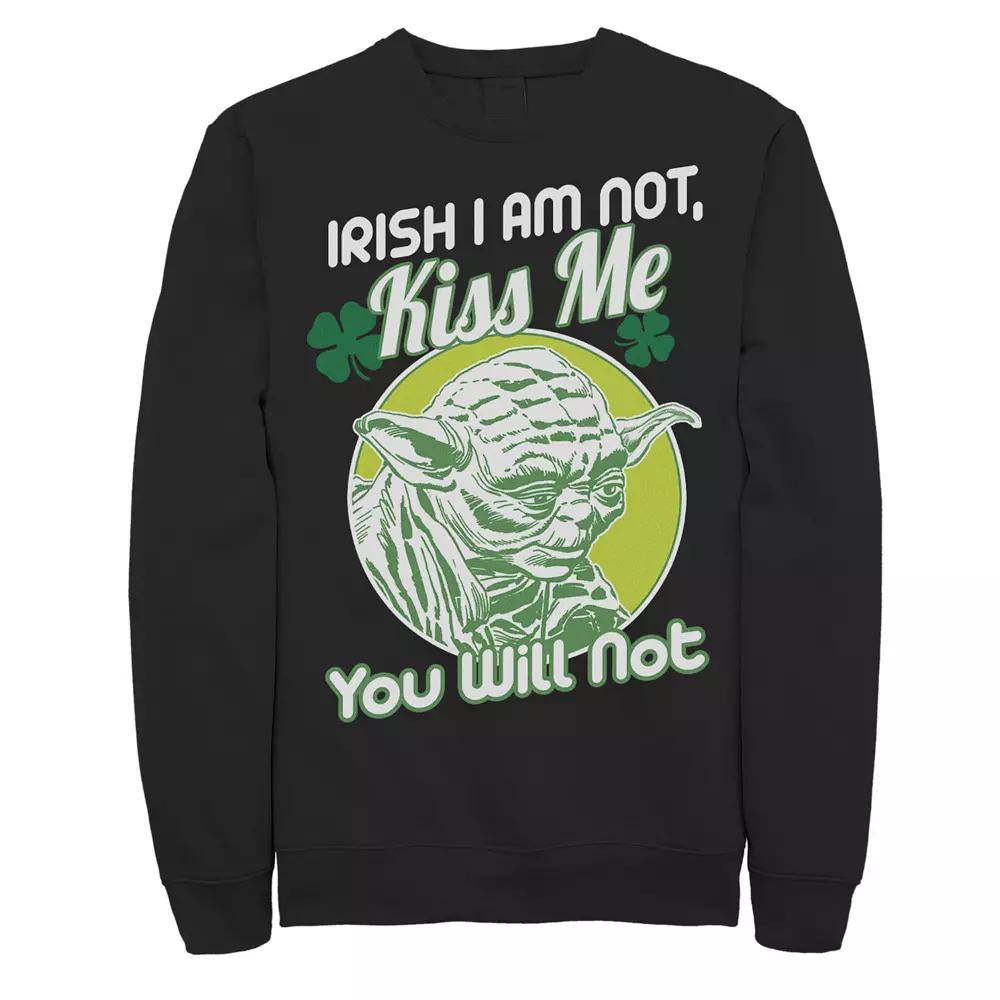 Men's Star Wars Yoda Good St Patricks Day Sweatshirt, Size: XL, Black Product Image