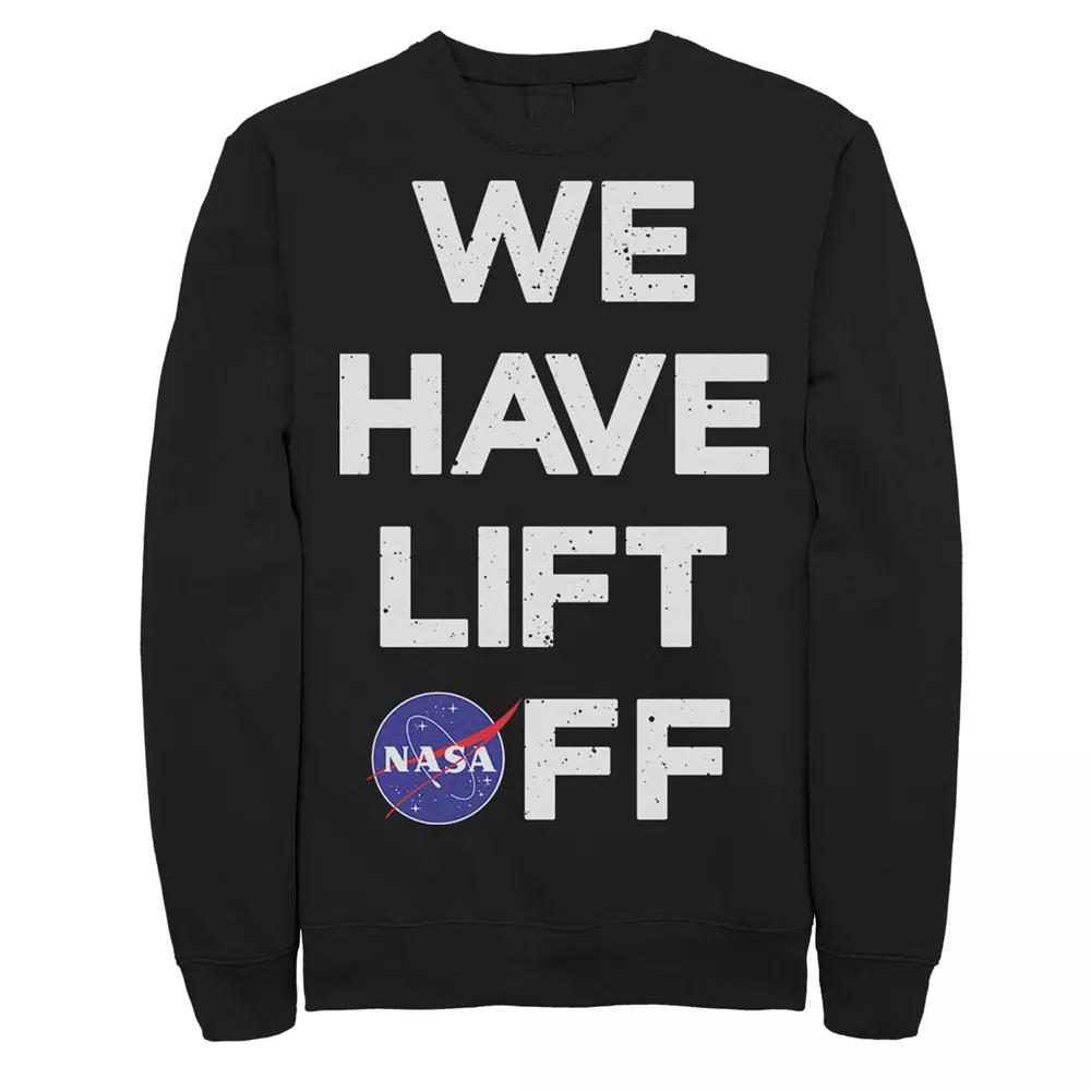Men's NASA We Have Lift Off Text Stack Logo Sweatshirt, Size: XXL, Black Product Image