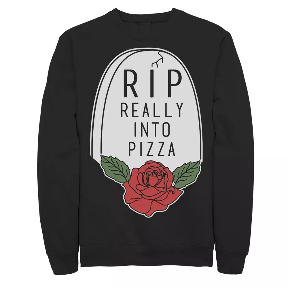 Mens Halloween RIP Really Into Pizza Headstone Sweatshirt, Men's,  Product Image