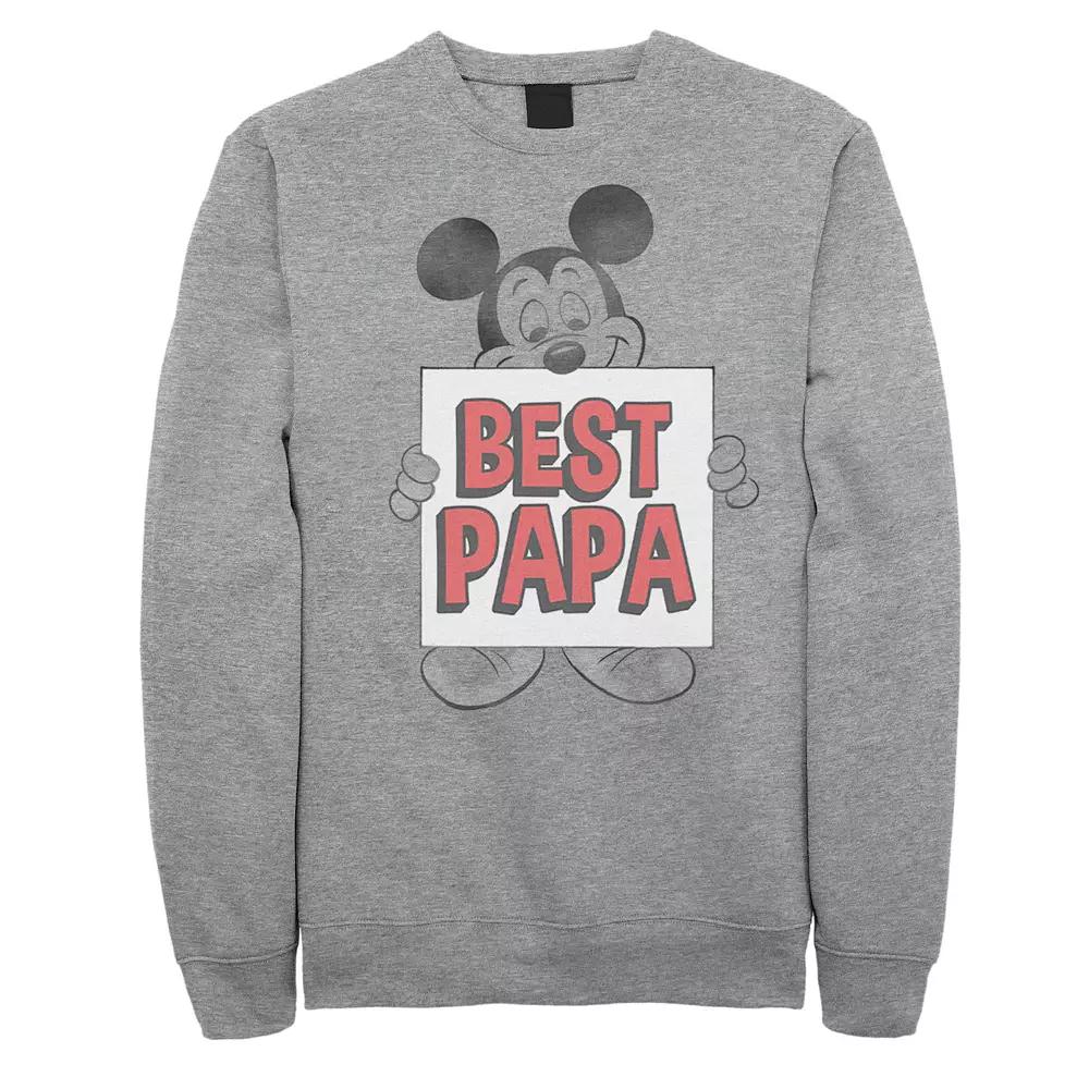 Disney's Mickey Mouse Men's Best Papa Sweatshirt, Size: XXL, Athletic Grey Product Image