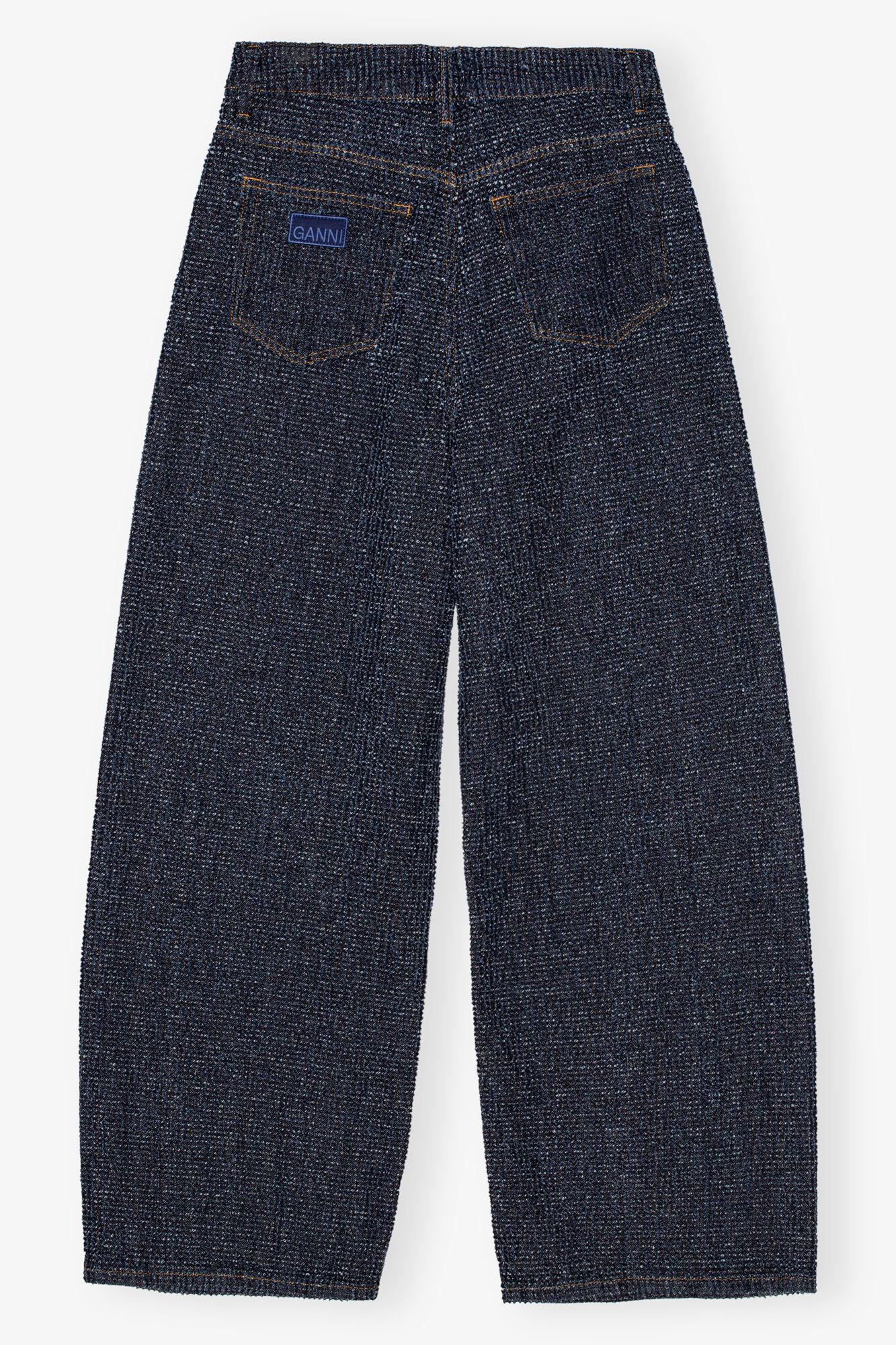 Dark Blue Textured Jeans Product Image