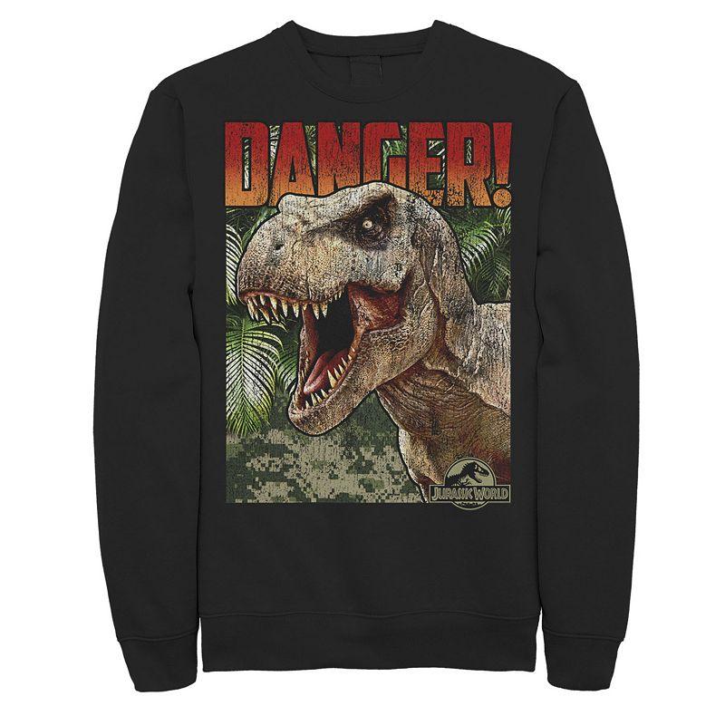 Men's Jurassic World Danger T-Rex Retro Poster Fleece Pullover,  Product Image