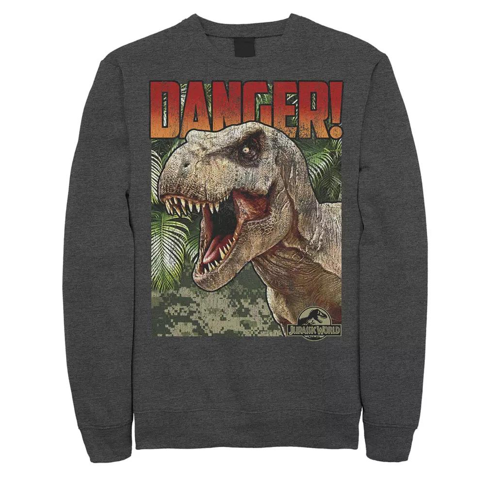 Men's Jurassic World Danger T-Rex Retro Poster Fleece Pullover,  Product Image