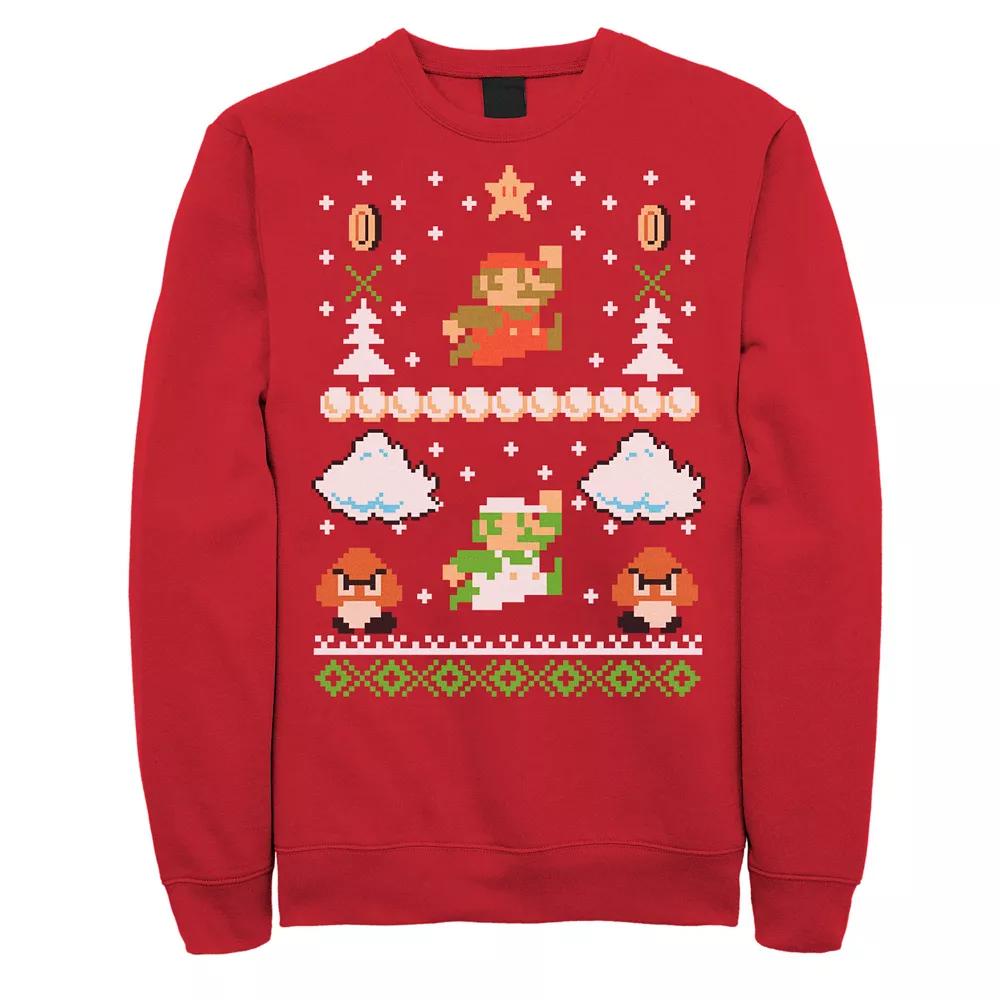 Men's Nintendo Super Mario Ugly Christmas Sweater Sweatshirt,  Product Image