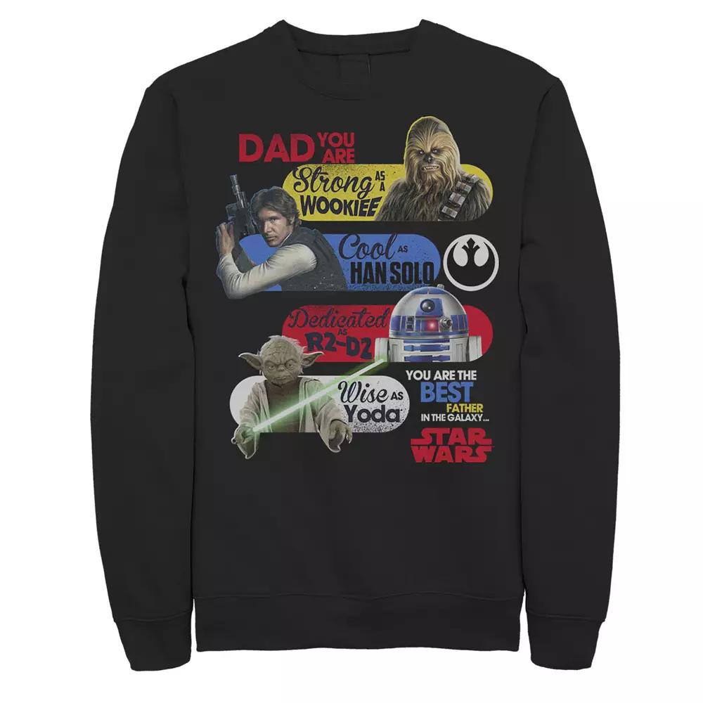 Men's Star Wars Best Father In The Galaxy Graphic Fleece Pullover, Size: XXL, Black Product Image