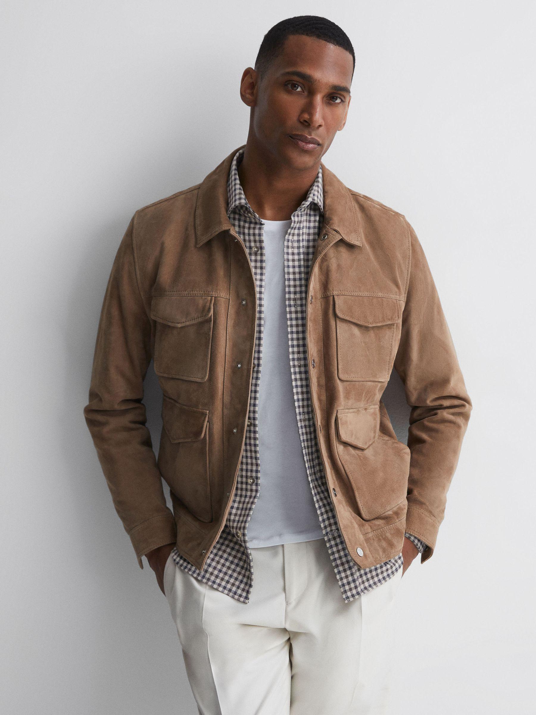 Brushed Checked Overshirt in Chocolate Multi Product Image