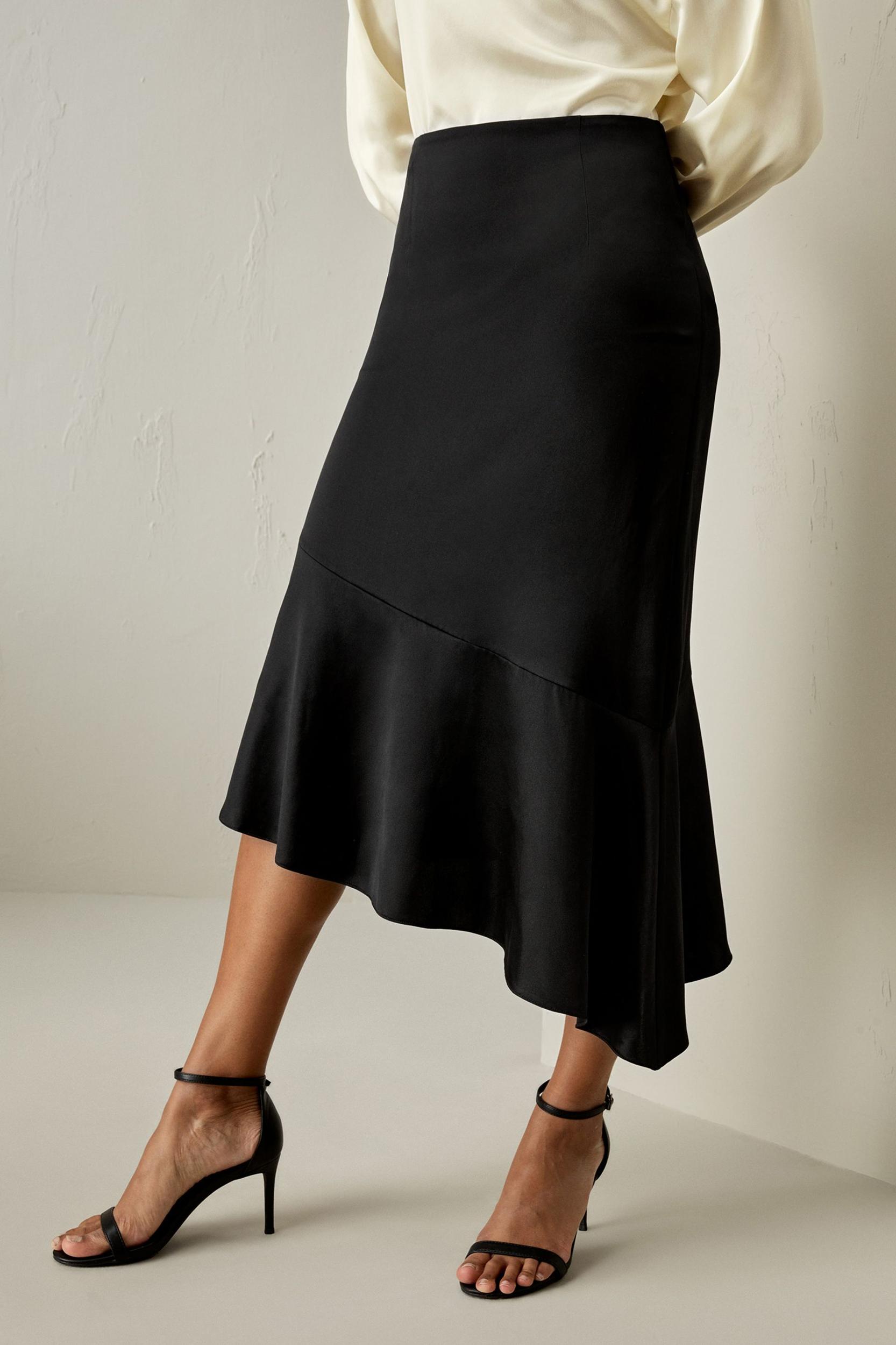 Silk Asymmetrical Fishtail Skirt Product Image