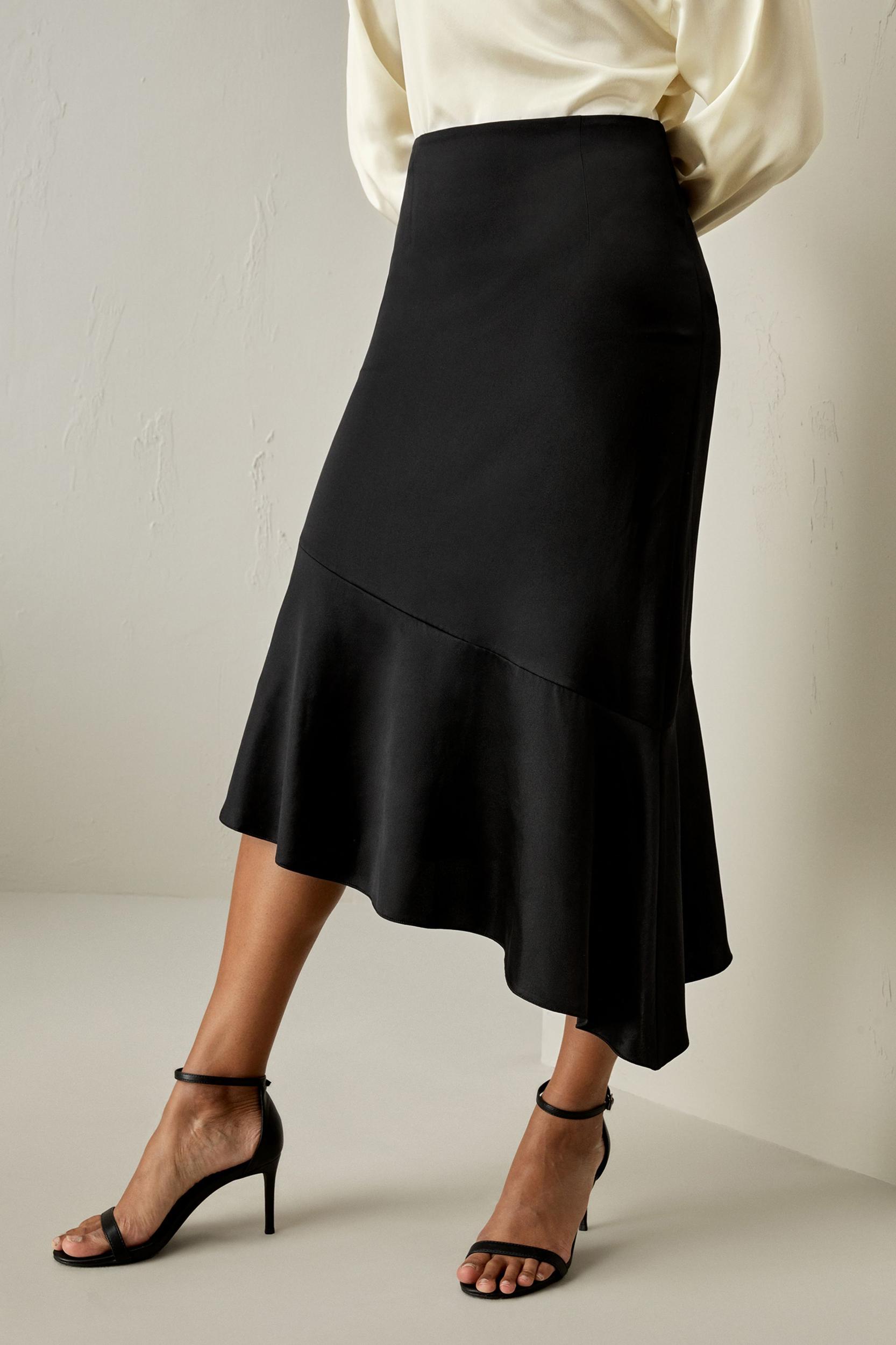 Silk Asymmetrical Fishtail Skirt Product Image