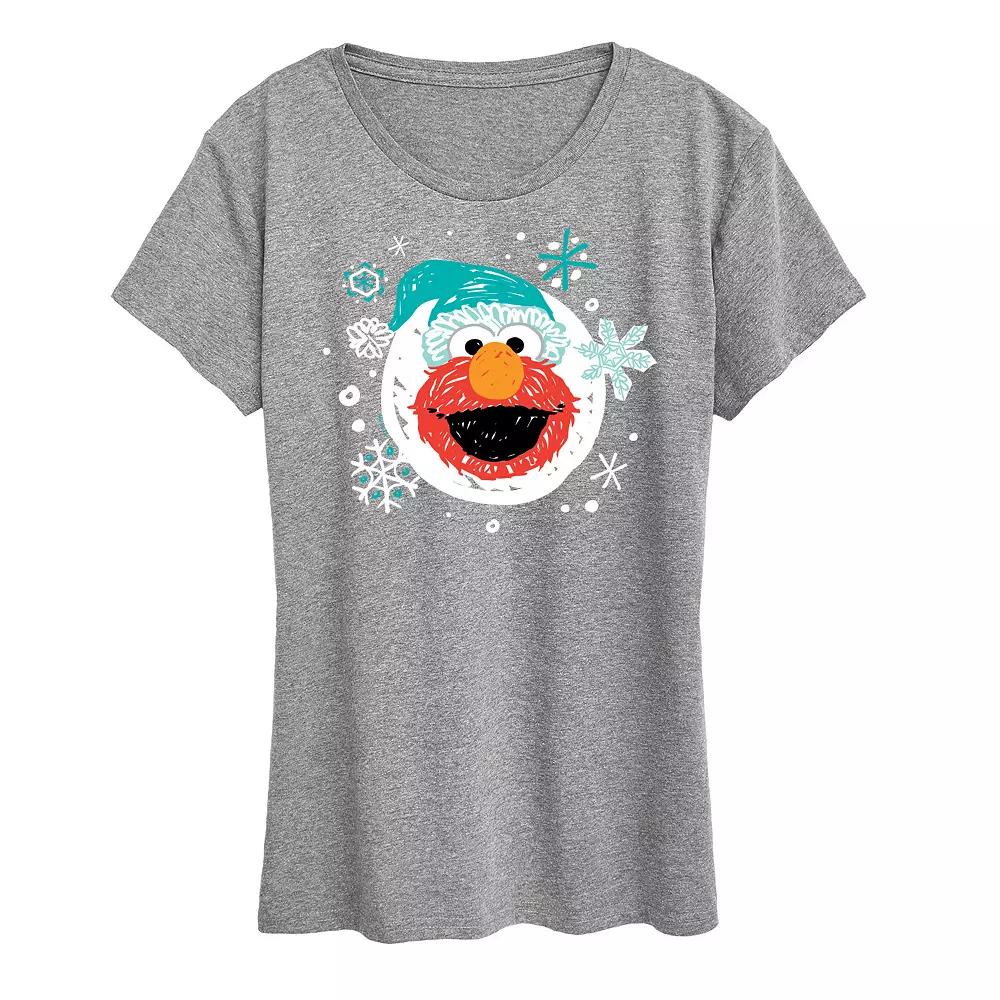 Women's Sesame Street Elmo Snowflake Graphic Tee, Girl's,  Product Image
