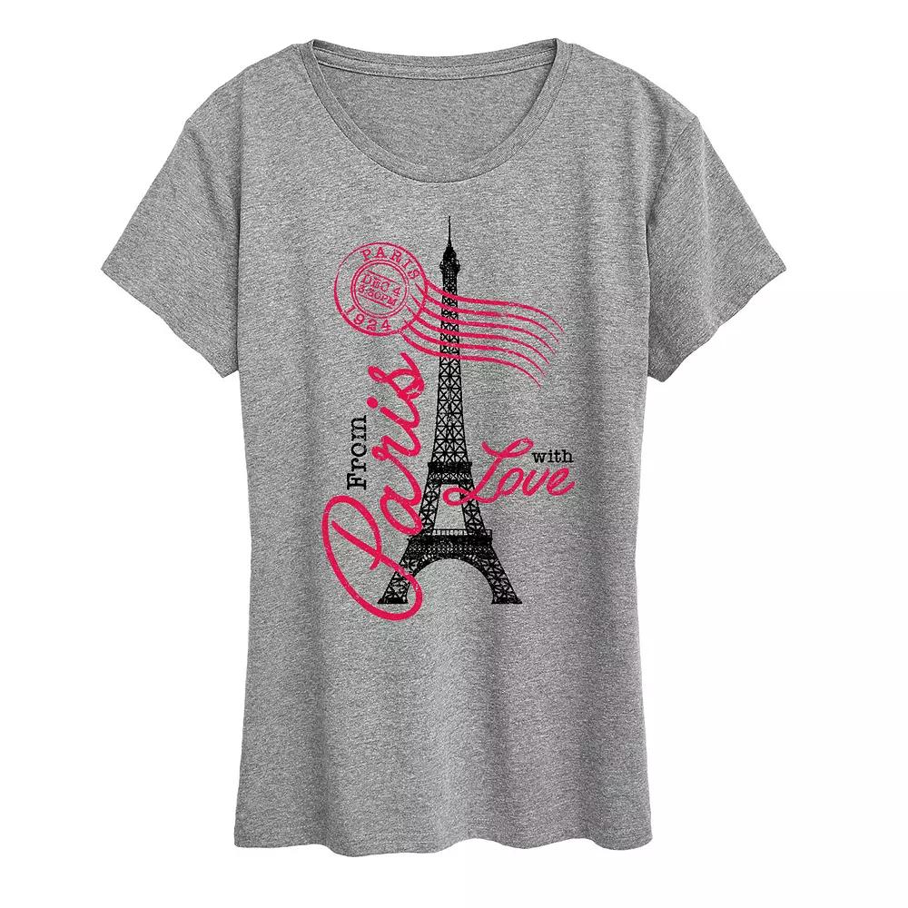 Women's Paris Love Postmark Graphic Tee,  Product Image