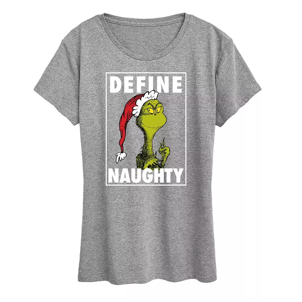 Women's Dr. Seuss The Grinch Define Naughty Graphic Tee, Girl's,  Product Image