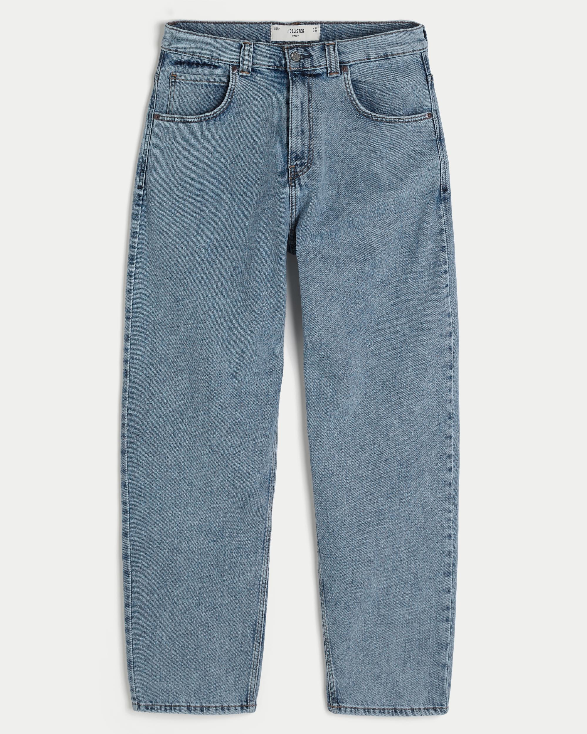 Medium Wash Skater Baggy Jeans Product Image