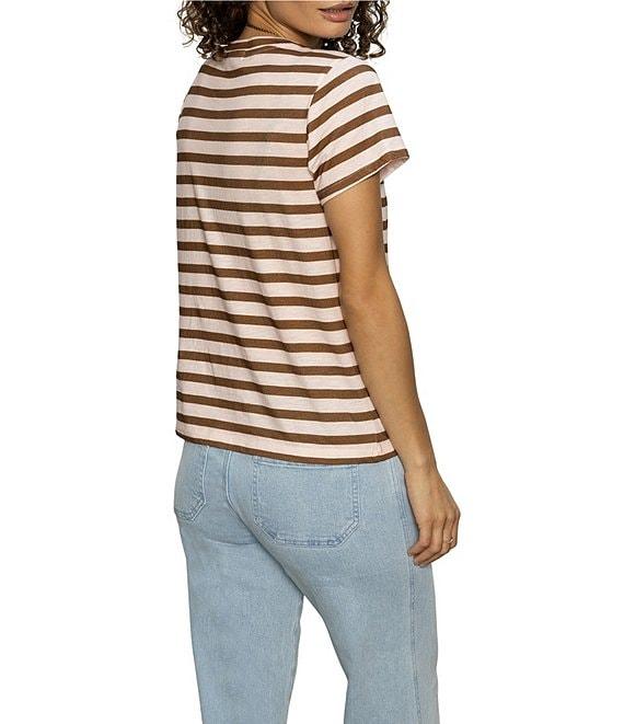 Sanctuary The Perfect Tee Stripe Print Crew Neck Short Sleeve Top Product Image