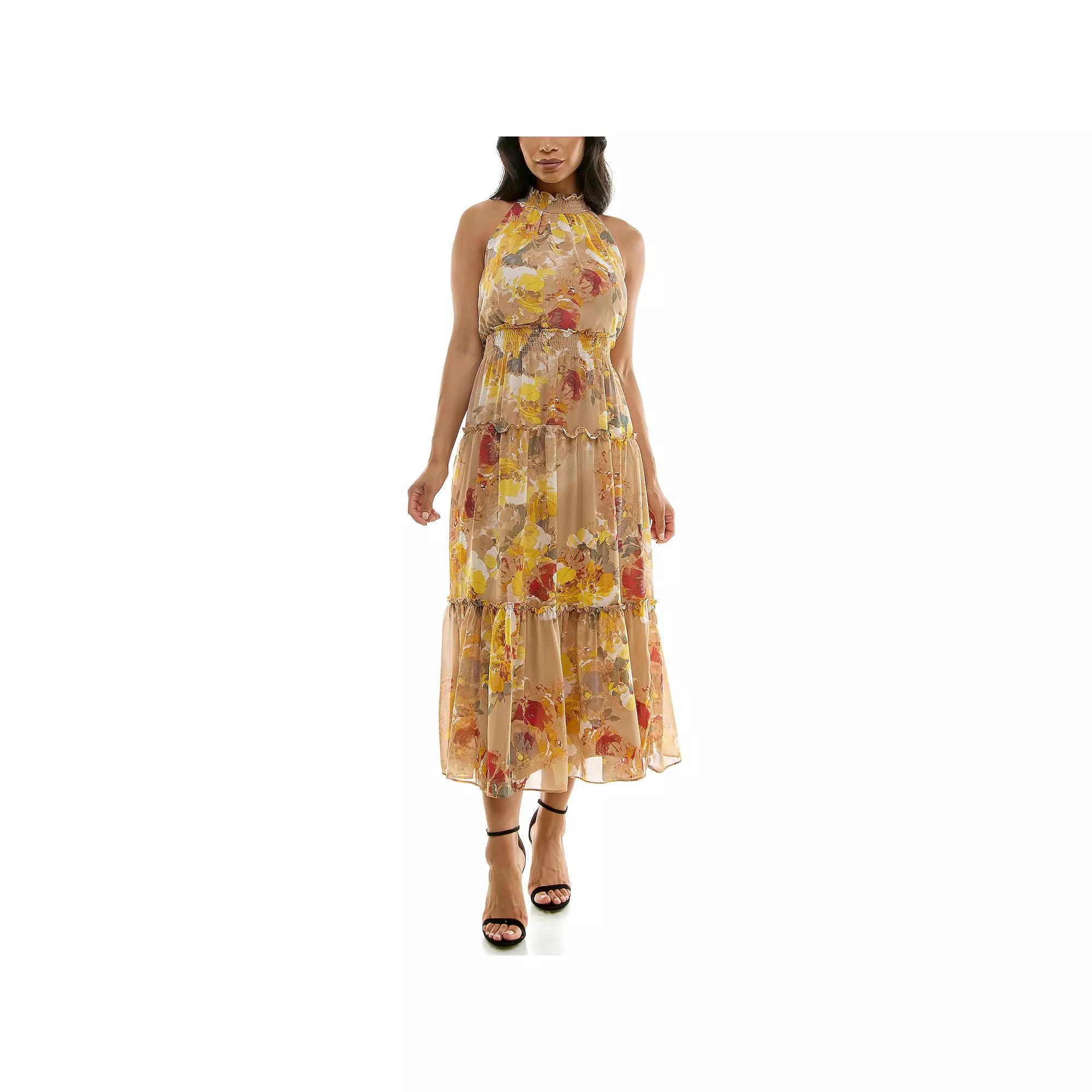 Women's Nina Leonard Maxi Tiered Dress,  Product Image