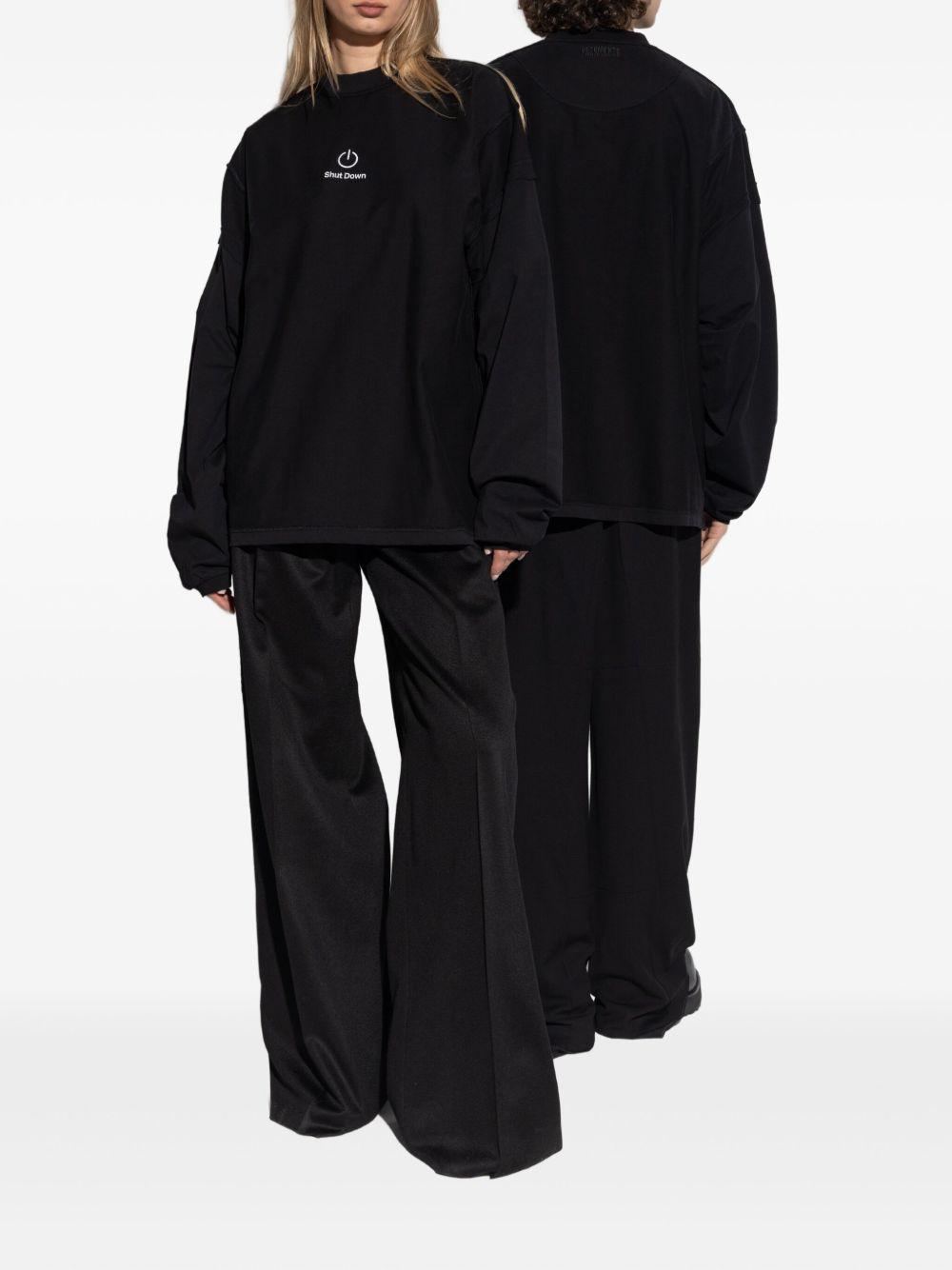 VETEMENTS Embroidered Cotton T-shirt In Black Product Image