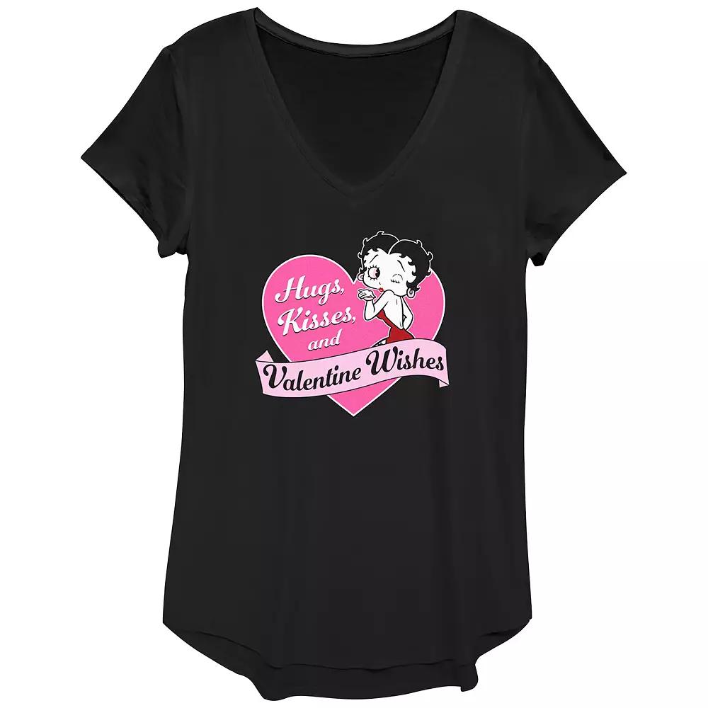 Women's Betty Boop Valentine Wishes Graphic Tee, Girl's,  Product Image